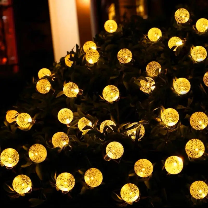 Solar Powered Crystal Ball Fairy Lights - Waterproof Outdoor Garden Decor